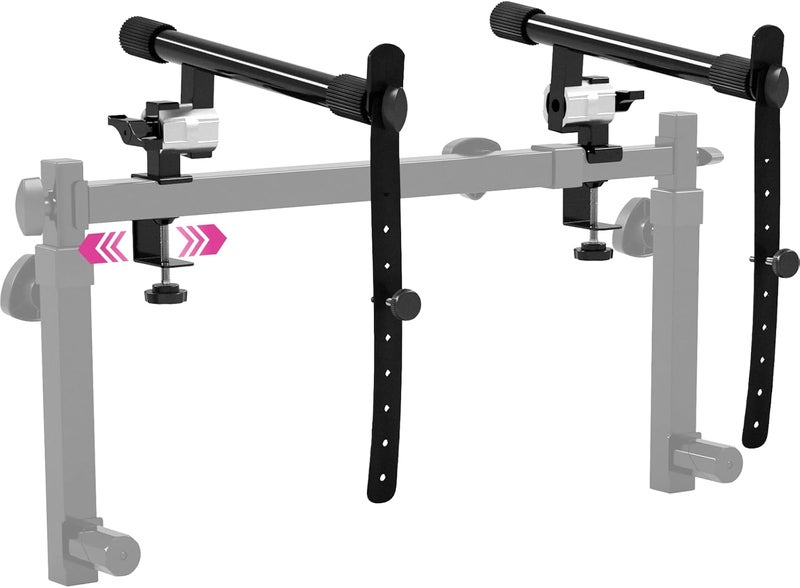 Liquid Stands 2 Tier Keyboard Stand Attachment - Arms Only - Adjustable Electric Digital Piano Stand for 54 - 88 Key Music Keyboards & Synths - Double Stand Extender for Square Tube Z Style Stands - Image 1